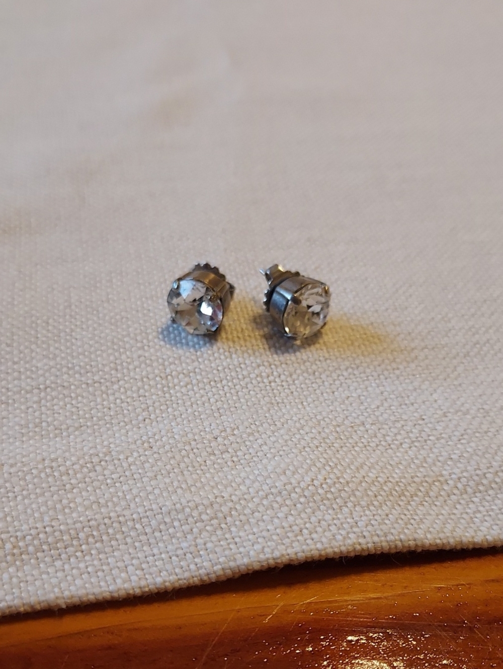Sorreli Crystal Stud Earrings - Clear Silver Tone